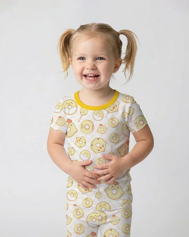 Easter Donuts Bamboo Two Piece Short Sleeve Pajama Set