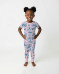 Summer Toile Bamboo Two Piece Short Sleeve Pajama Set