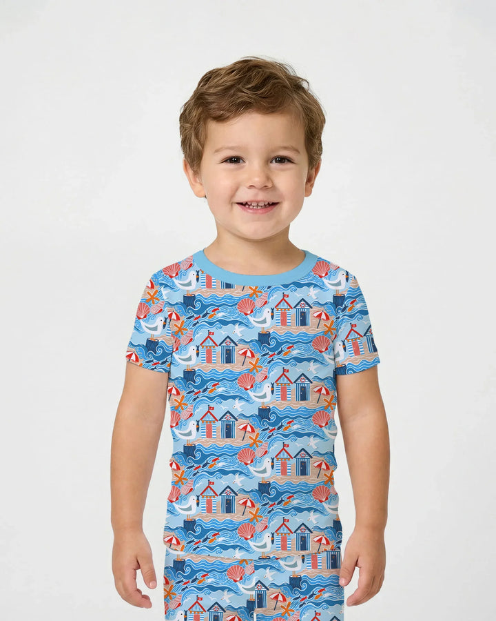 Little Beach Day Bamboo Two Piece Short Sleeve Pajama Set