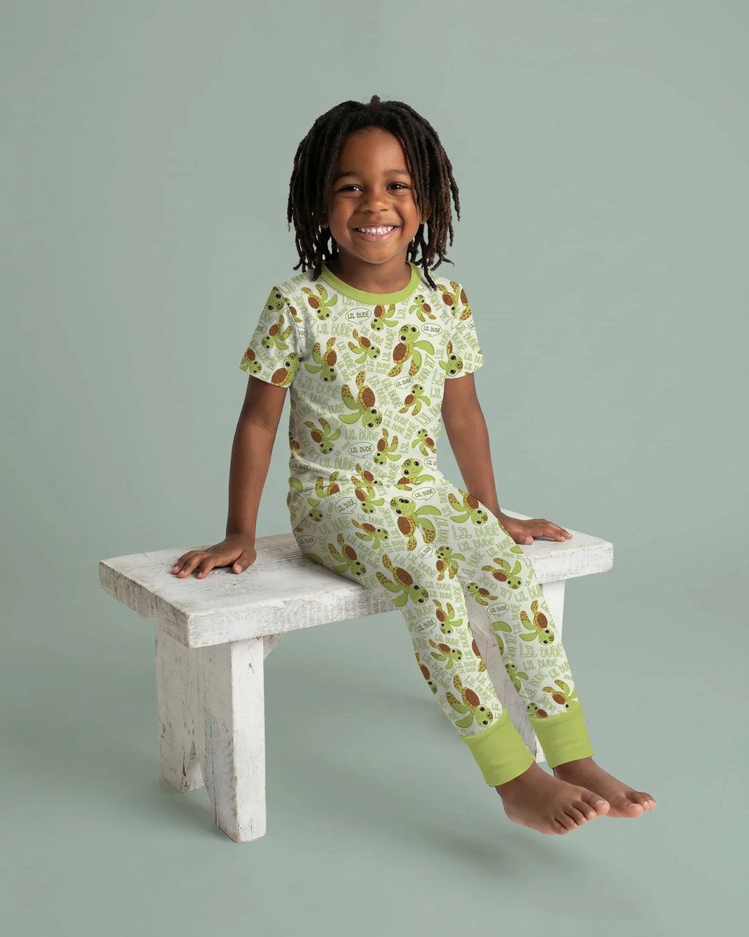 Father and Son Turtle Bamboo Two Piece Short Sleeve Pajama Set