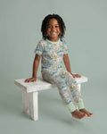 Watercolor Mallard Duck Bamboo Two Piece Short Sleeve Pajama Set