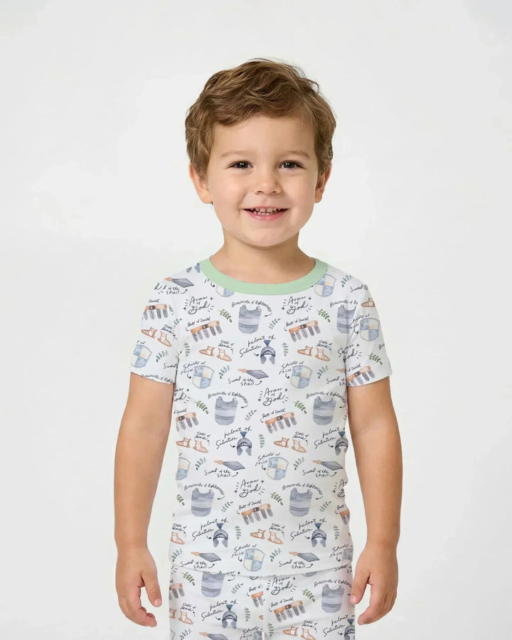 Ephesians 6:10-18 Armor of God Bamboo Two Piece Short Sleeve Pajama Set
