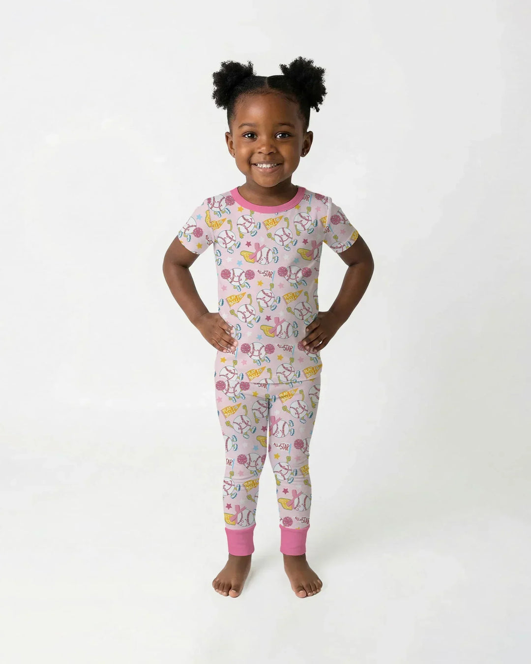 Baseball Crew Bamboo Two Piece Short Sleeve Pajama Set