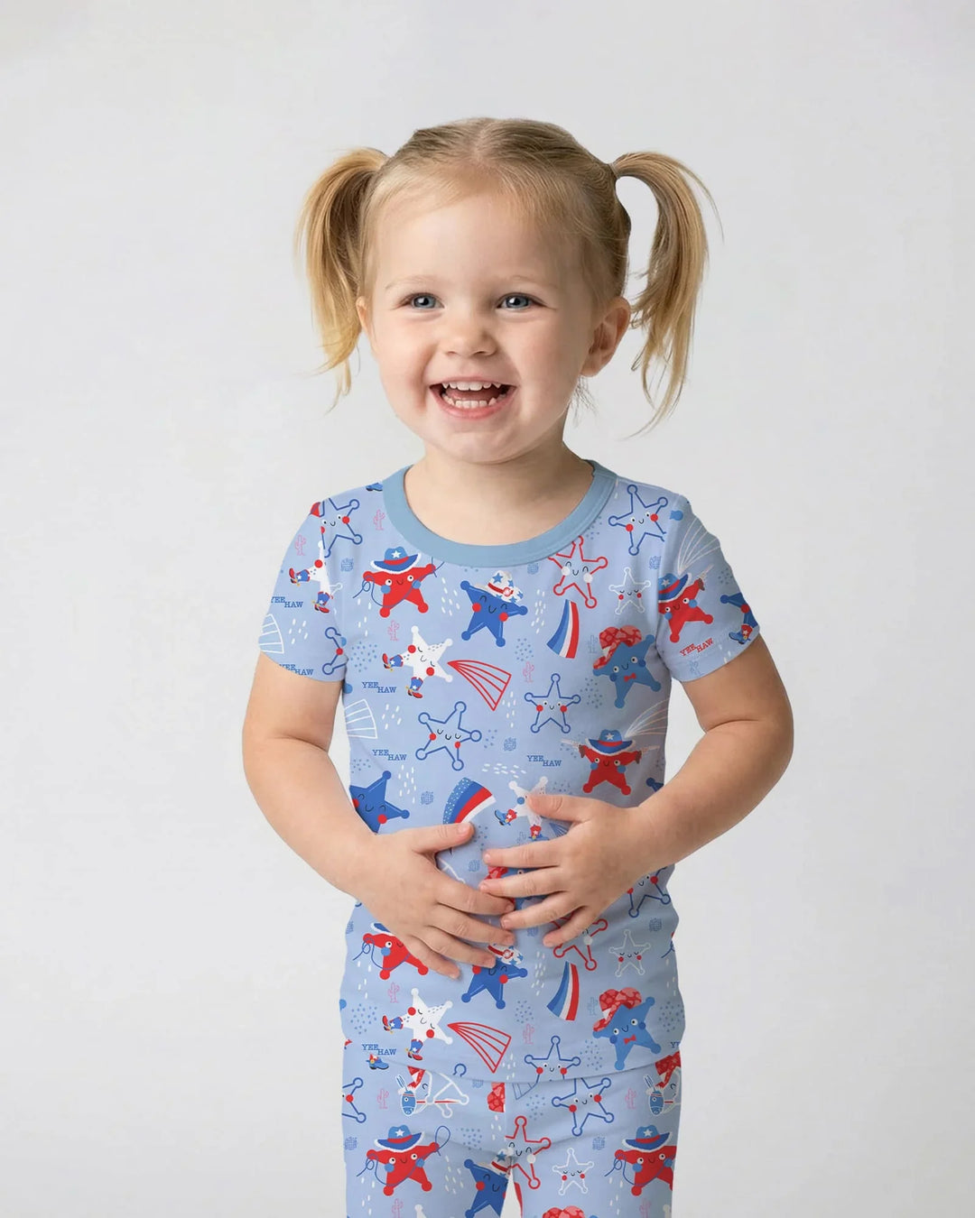 Howdy America Star Bamboo Two Piece Short Sleeve Pajama Set