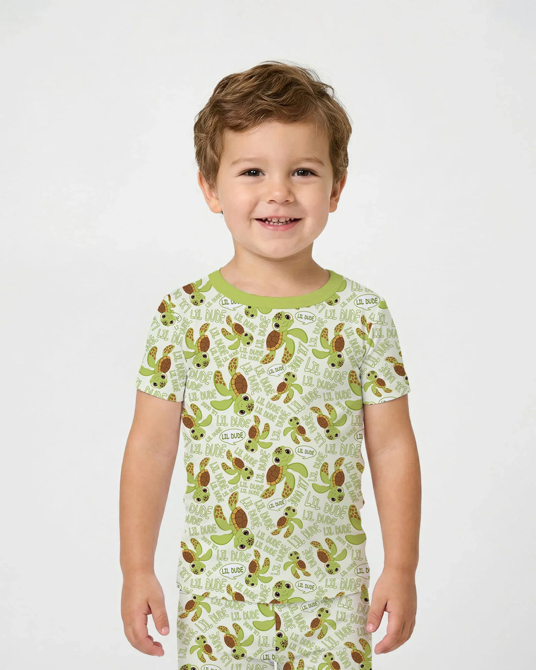 Father and Son Turtle Bamboo Two Piece Short Sleeve Pajama Set