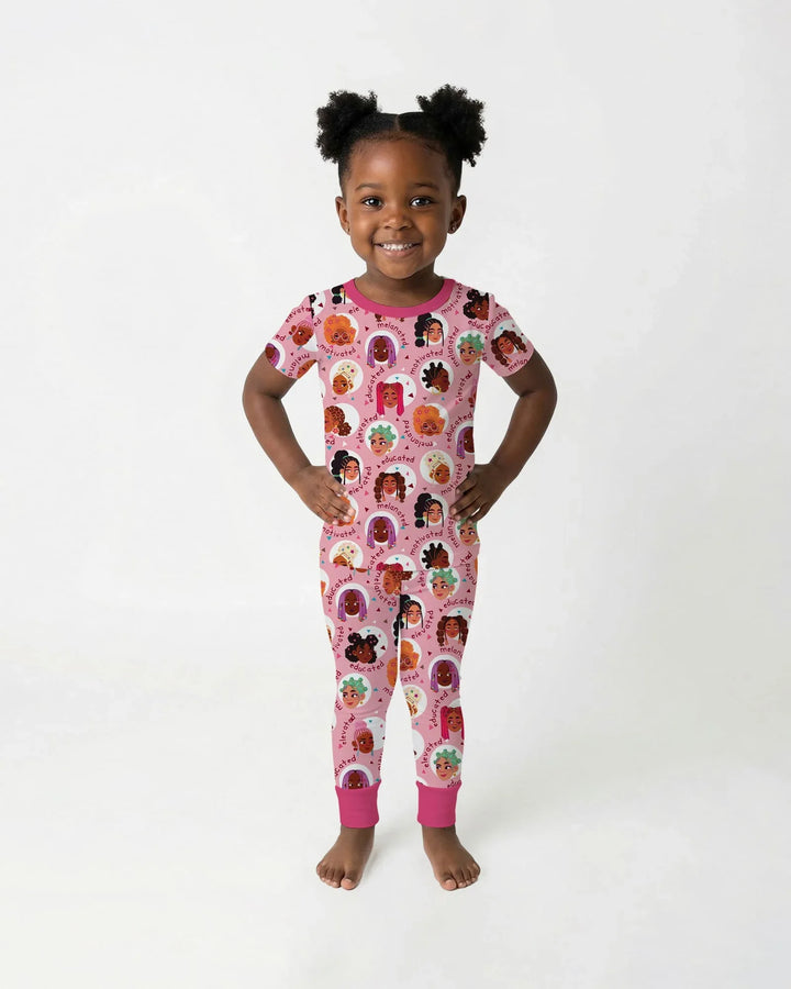 Little Queens Two Piece Short Sleeve Pajama Set