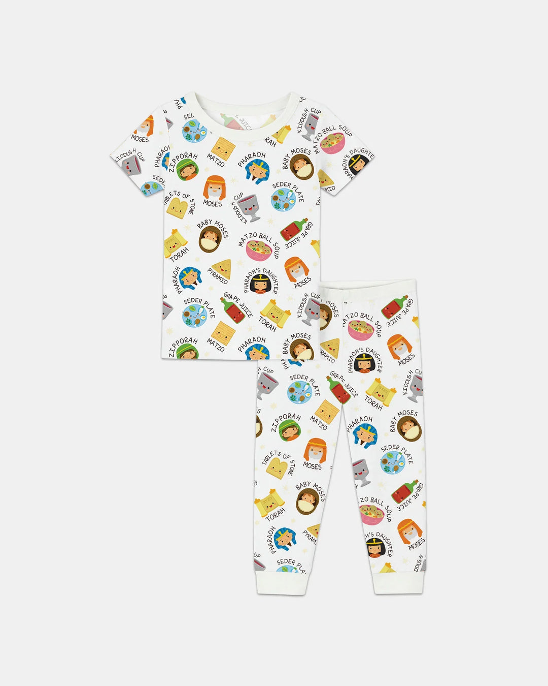 Cute Passover CharactersBamboo Two Piece Short Sleeve Pajama Set