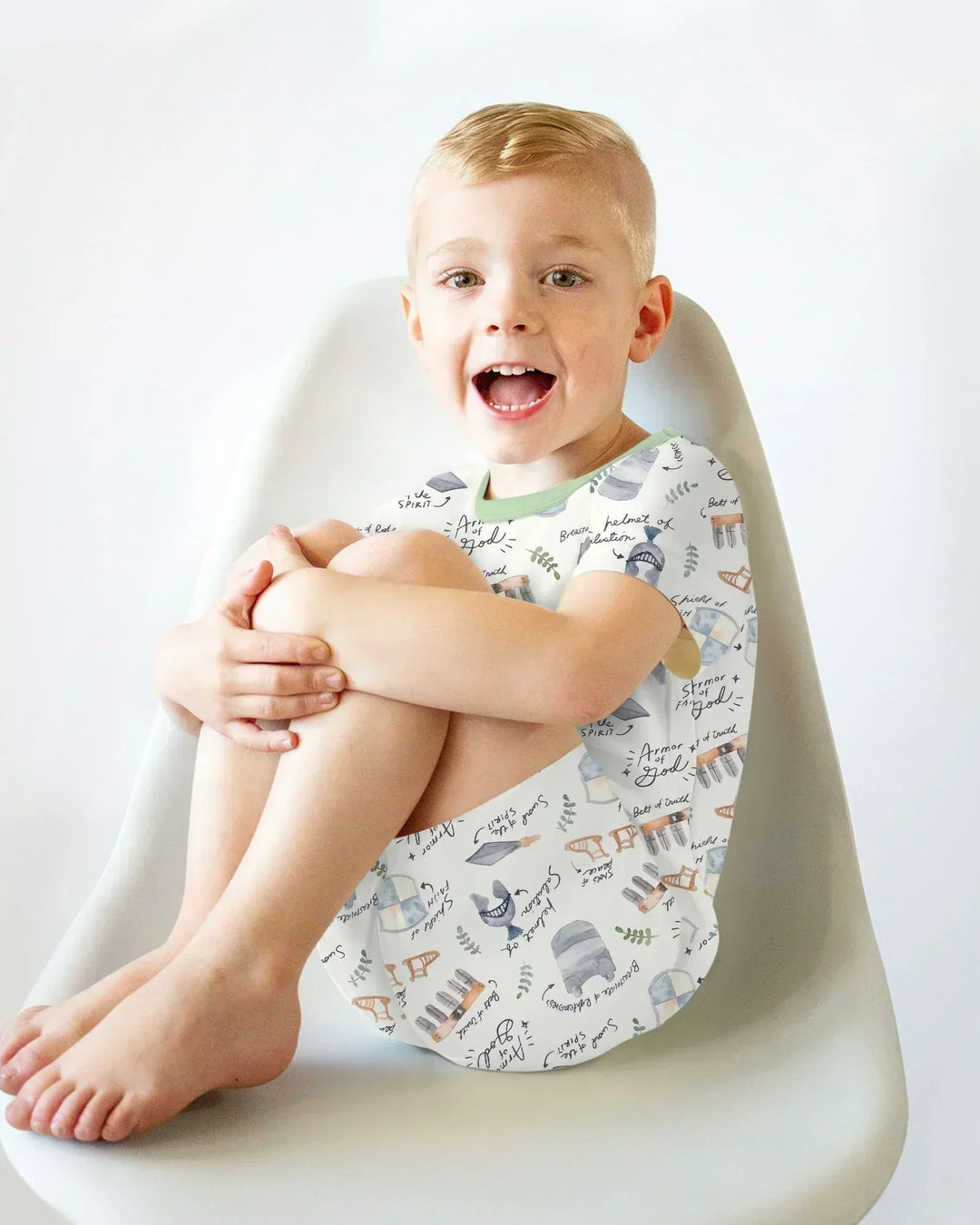 Ephesians 6:10-18 Armor of God Bamboo Two Piece Short Sleeve Shorts Pajama Set