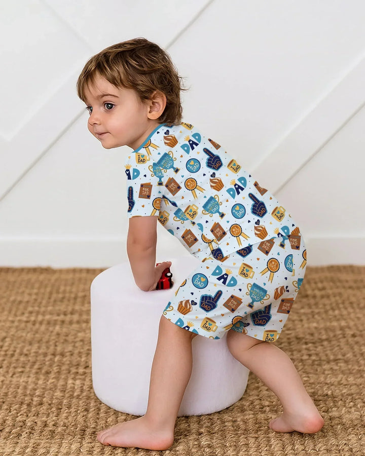 World's Best Dad Bamboo Two Piece Short Sleeve Shorts Pajama Set