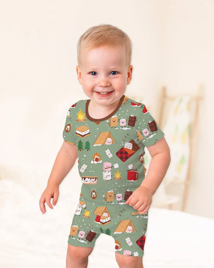 Campfire Bamboo Two Piece Short Sleeve Shorts Pajama Set
