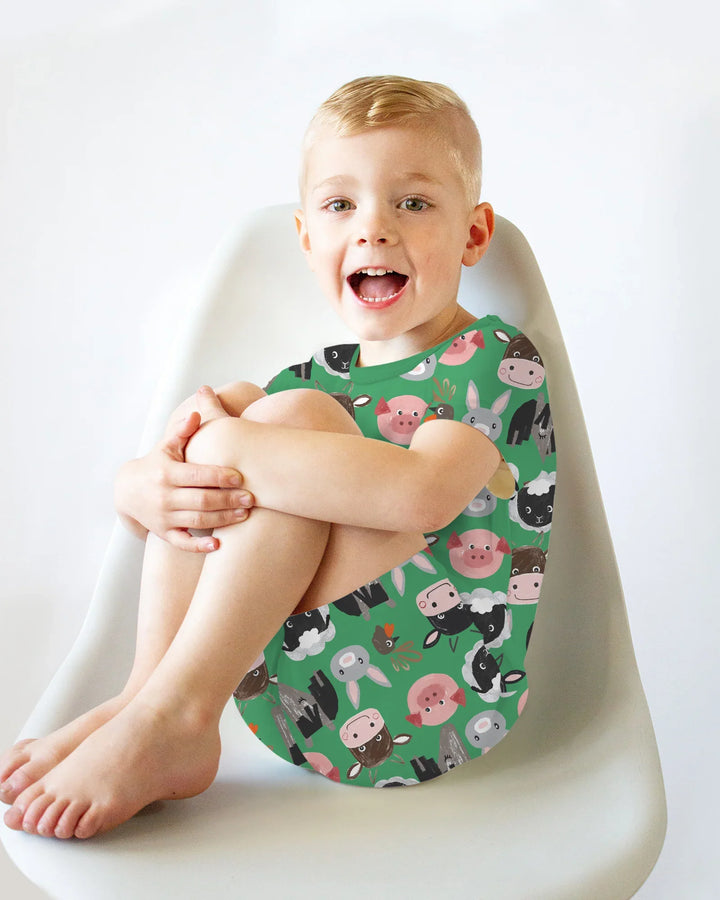 Farm Friends Family Matching Bamboo Two Piece Short Sleeve Shorts Pajama Set