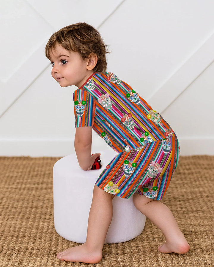 Cinco De Mayo Sparkle Two Piece Short Sleeve Shorts Pajama Set