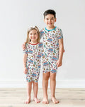 Happy 250 America I love USA Bamboo Two Piece Short Sleeve Shorts Pajama Set
