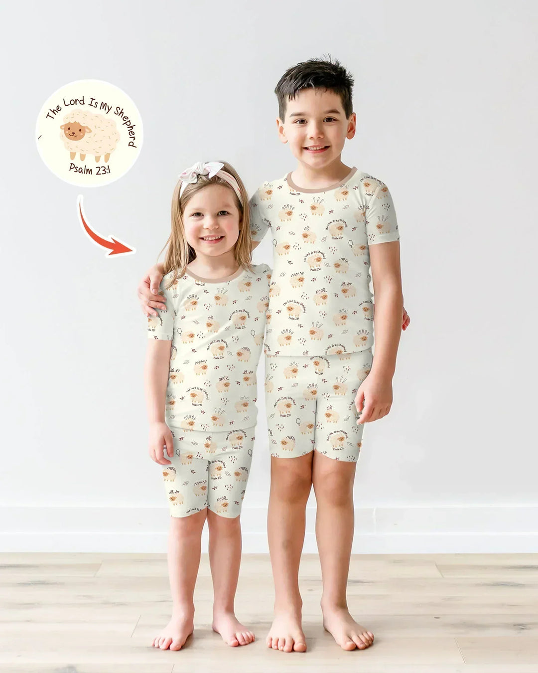 The Lord Is My Shepherd Baby Bamboo Two Piece Short Sleeve Shorts Pajama Set