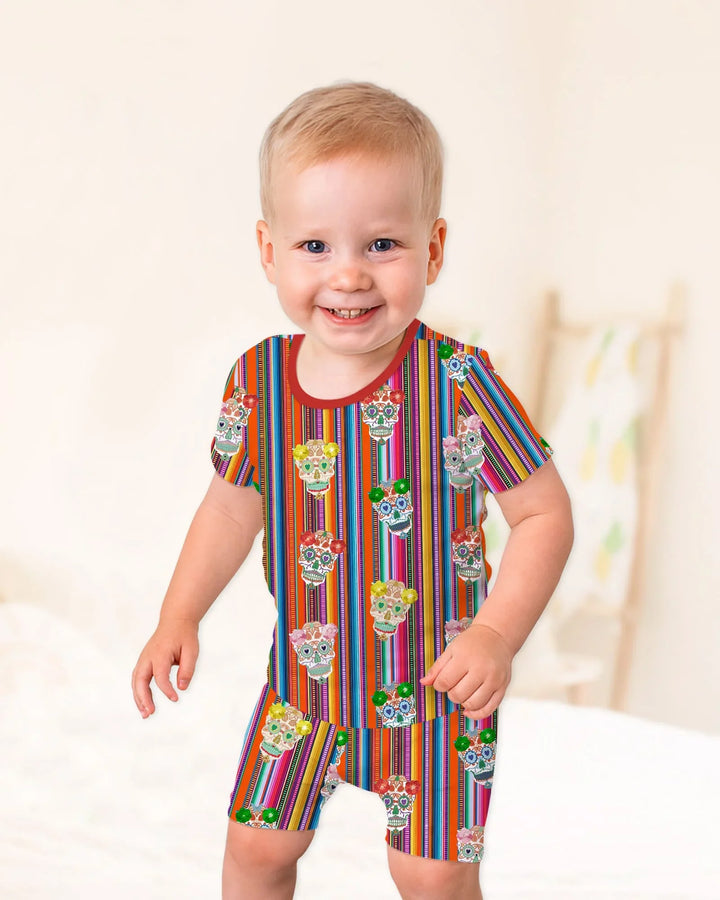 Cinco De Mayo Sparkle Two Piece Short Sleeve Shorts Pajama Set