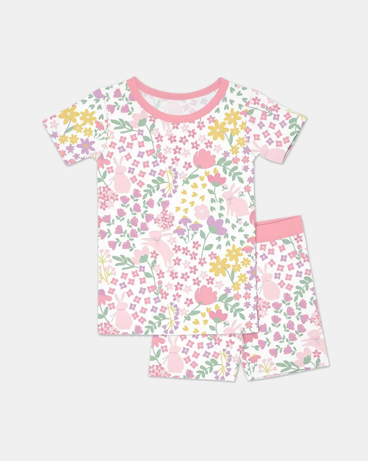 Spring Garden Bamboo Two Piece Short Sleeve Shorts Pajama Set