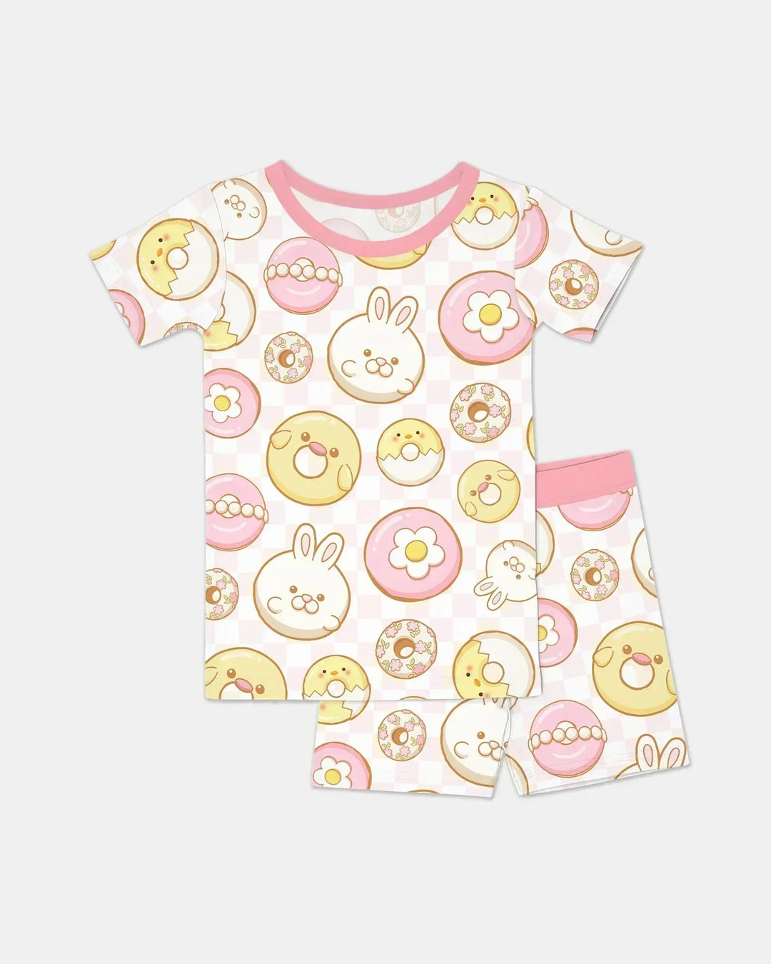 Easter Donuts Bamboo Two Piece Short Sleeve Shorts Pajama Set