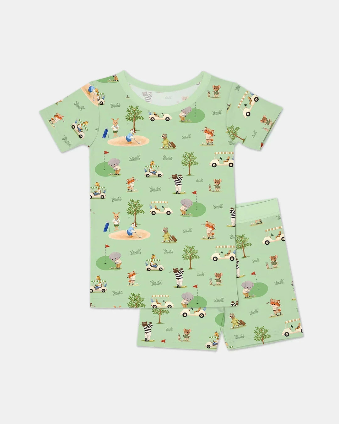 Let's Golf Bamboo Two Piece Short Sleeve Shorts Pajama Set