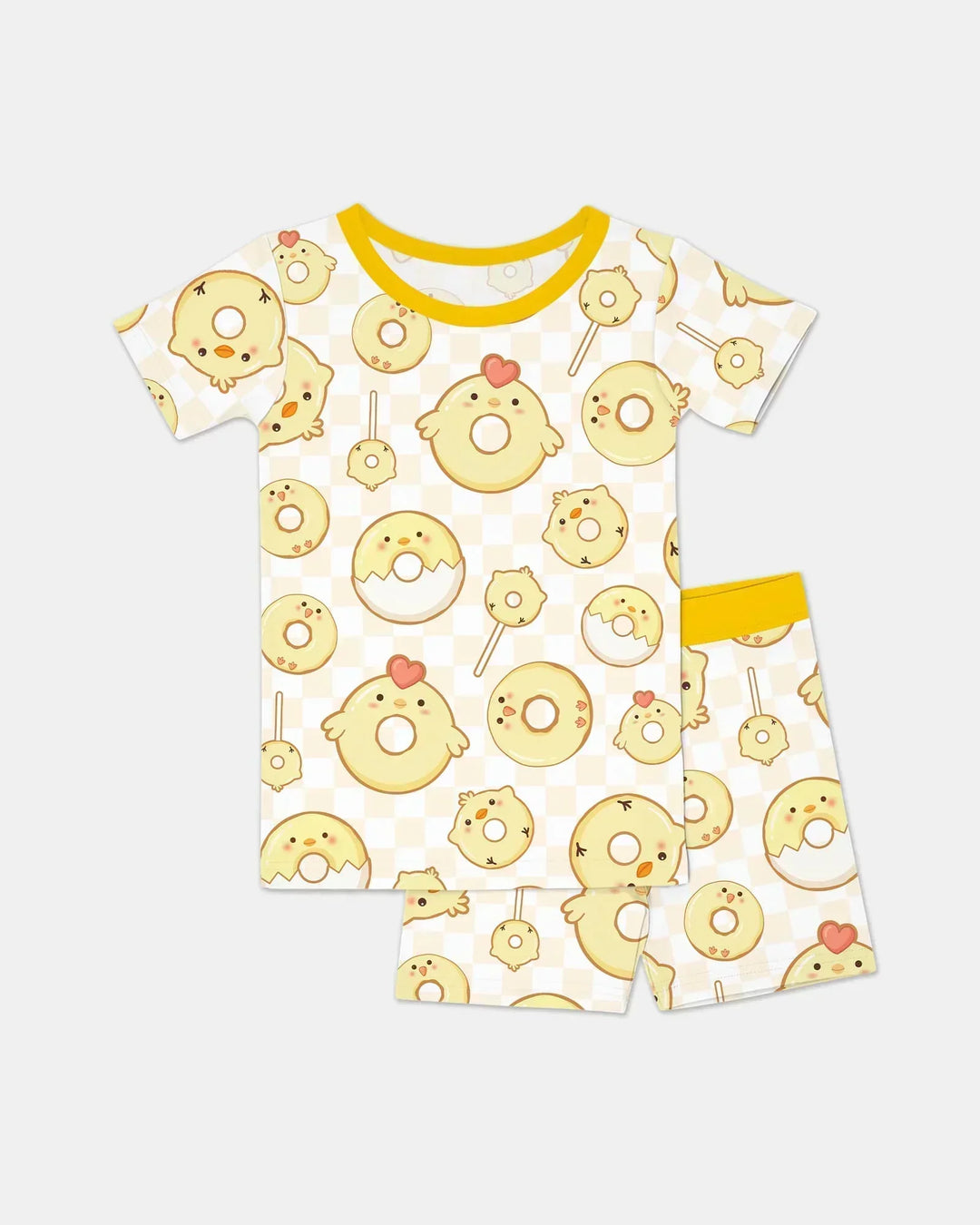 Easter Donuts Bamboo Two Piece Short Sleeve Shorts Pajama Set