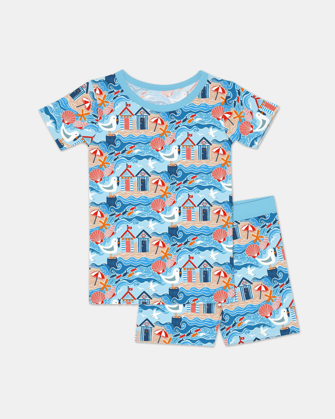 Little Beach Day Bamboo Two Piece Short Sleeve Shorts Pajama Set