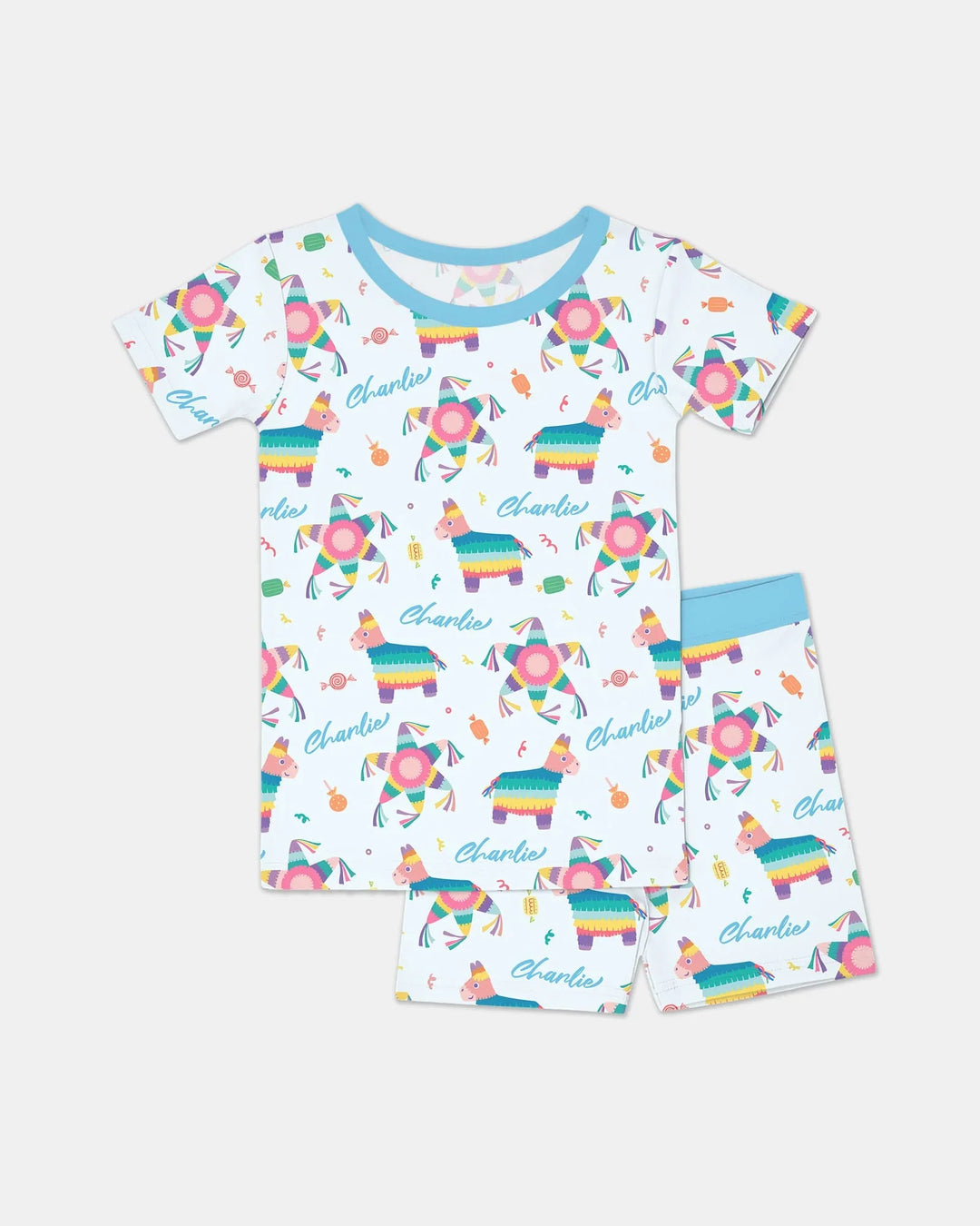 Custom Name Smash the Pinata Bamboo Two Piece Short Sleeve Shorts Pajama Set