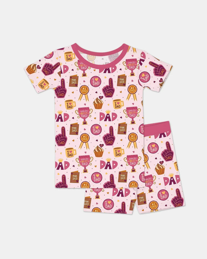 World's Best Dad Bamboo Two Piece Short Sleeve Shorts Pajama Set