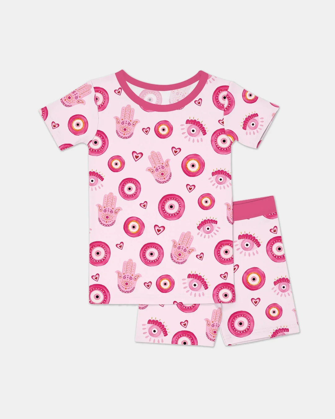 Mini Mystic Family Matching Bamboo Two Piece Short Sleeve Shorts Pajama Set