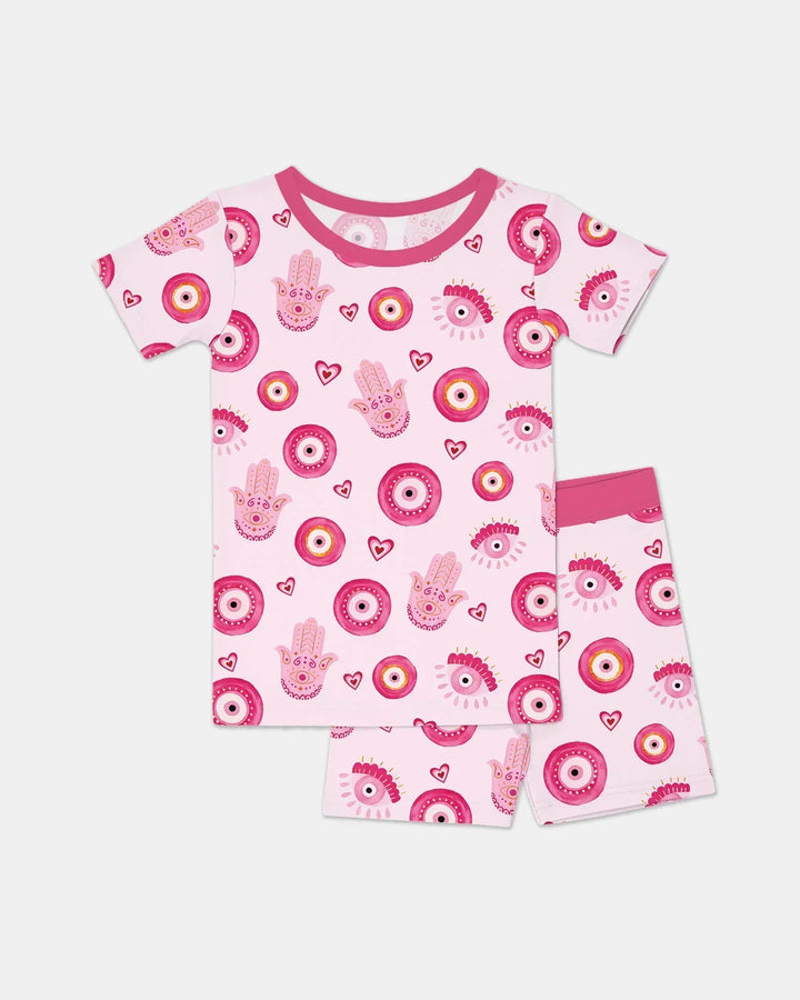 Mini Mystic Family Matching Bamboo Two Piece Short Sleeve Shorts Pajama Set