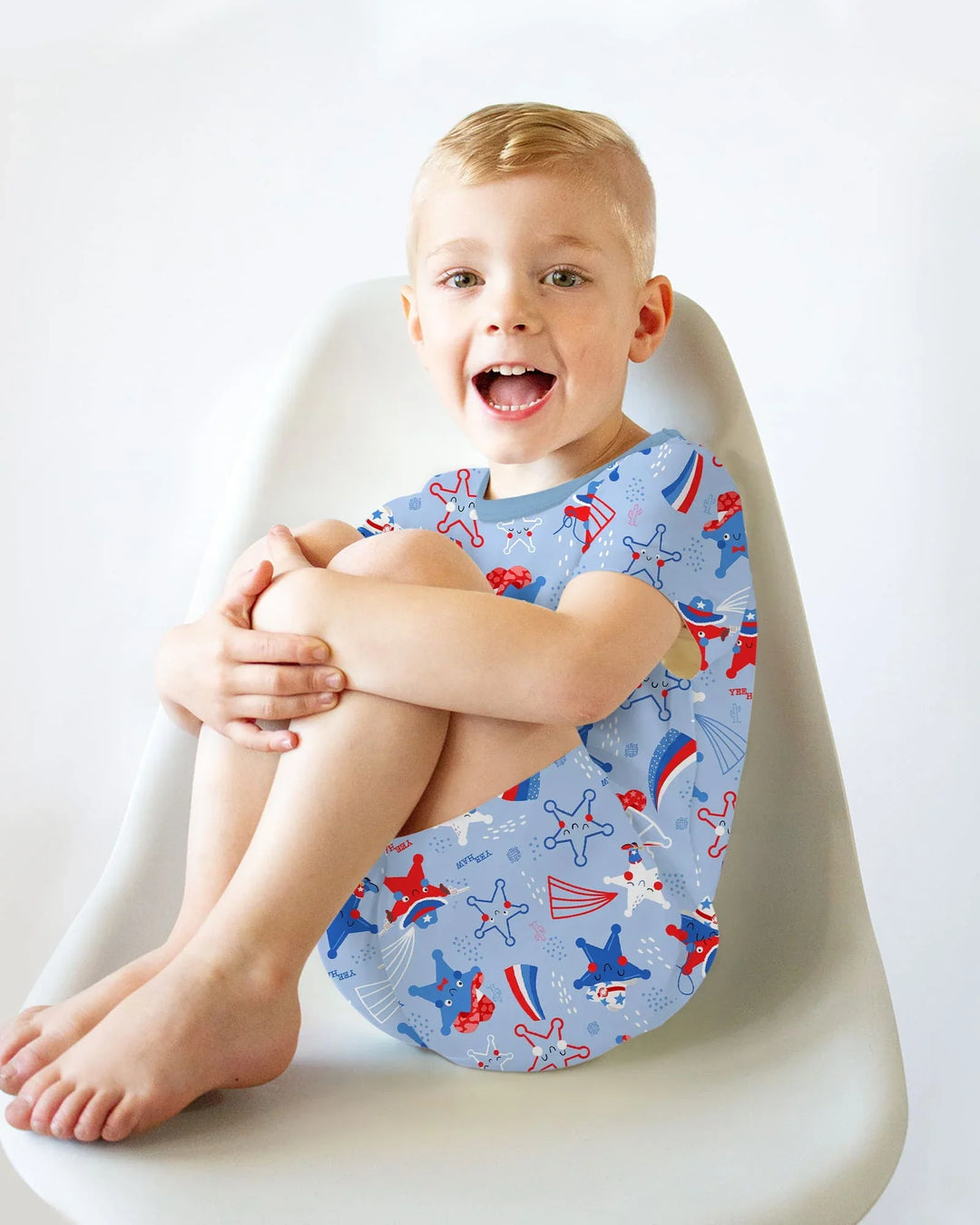 Howdy America Star Bamboo Two Piece Short Sleeve Shorts Pajama Set