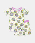 Mardi Gras Disco Ball Bamboo Two Piece Short Sleeve Shorts Pajama Set