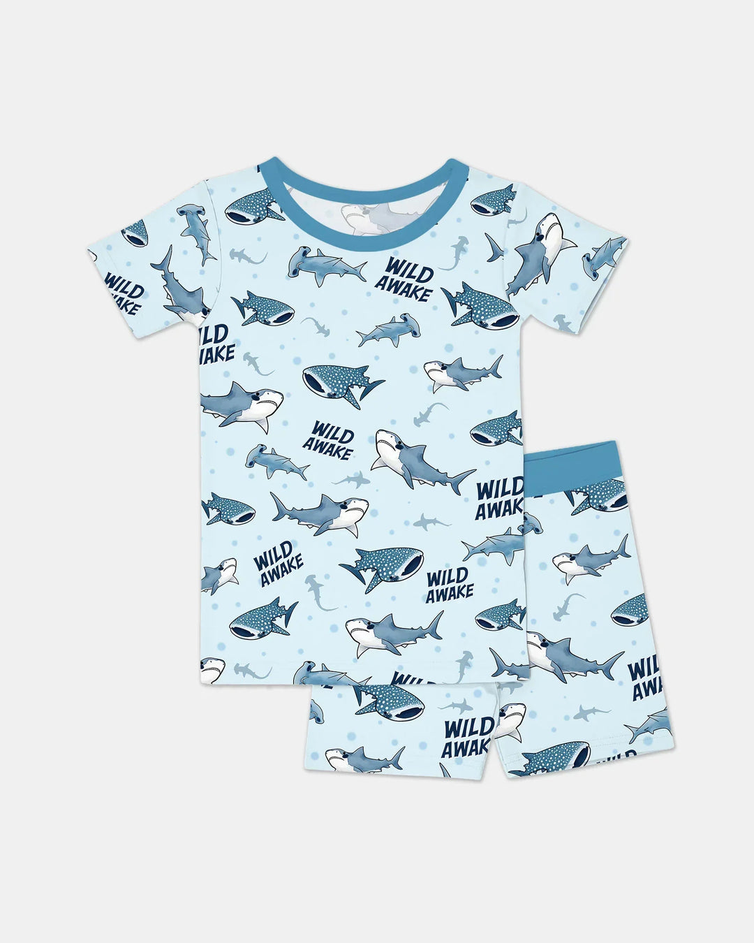Wide Awake Matching Daddy & Me Bamboo Two Piece Short Sleeve Shorts Pajama Set
