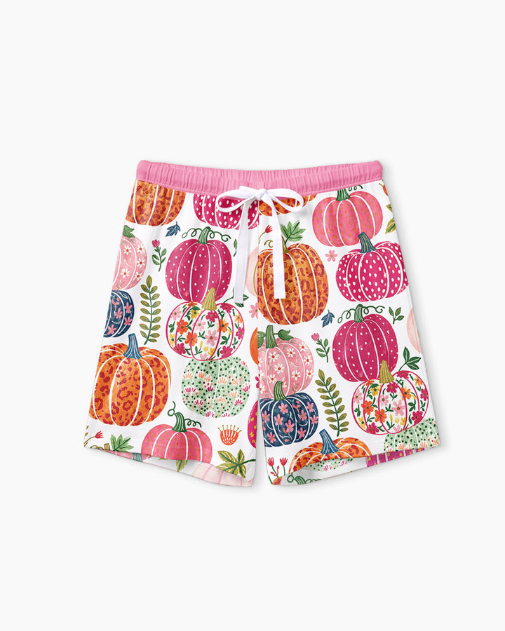 Pumpkin Patch Party Bamboo Women Short Sleeve Short Pajama Set