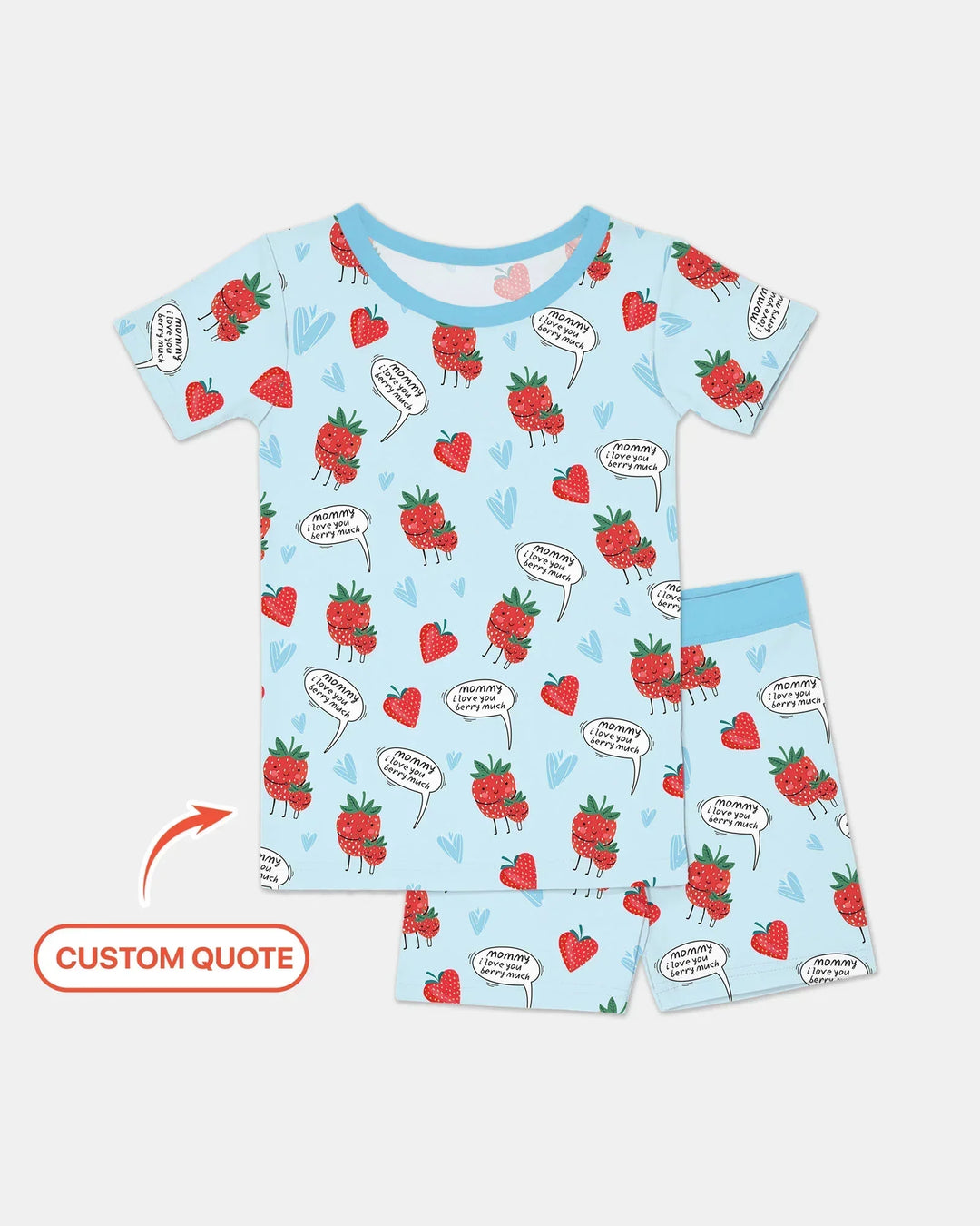 I love you berry much Bamboo Two Piece Short Sleeve Shorts Pajama Set