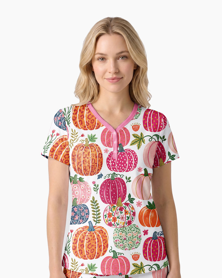 Pumpkin Patch Party Bamboo Women Short Sleeve Short Pajama Set