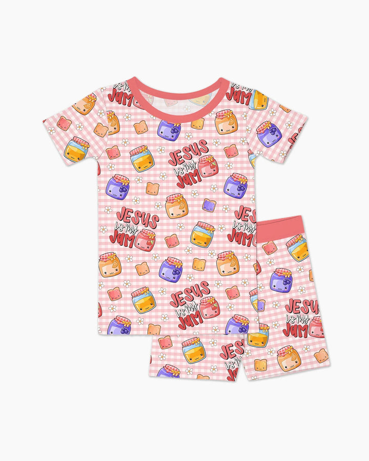 Jesus is My Jam Bamboo Two Piece Short Sleeve Shorts Pajama Set