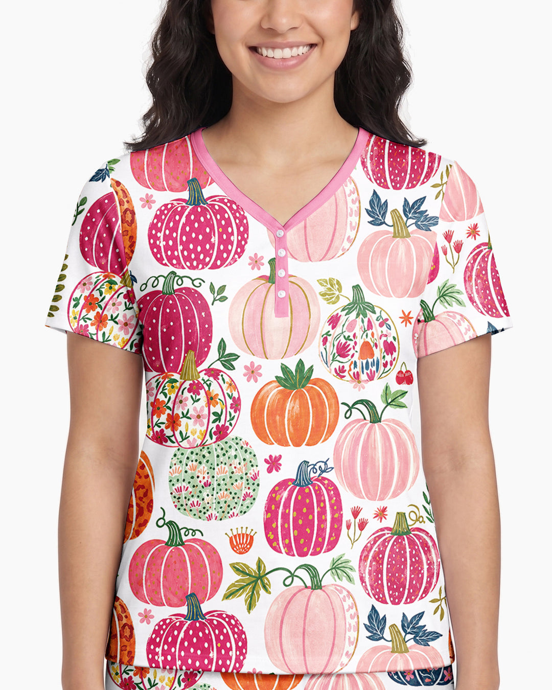 Pumpkin Patch Party Bamboo Women Short Sleeve Short Pajama Set