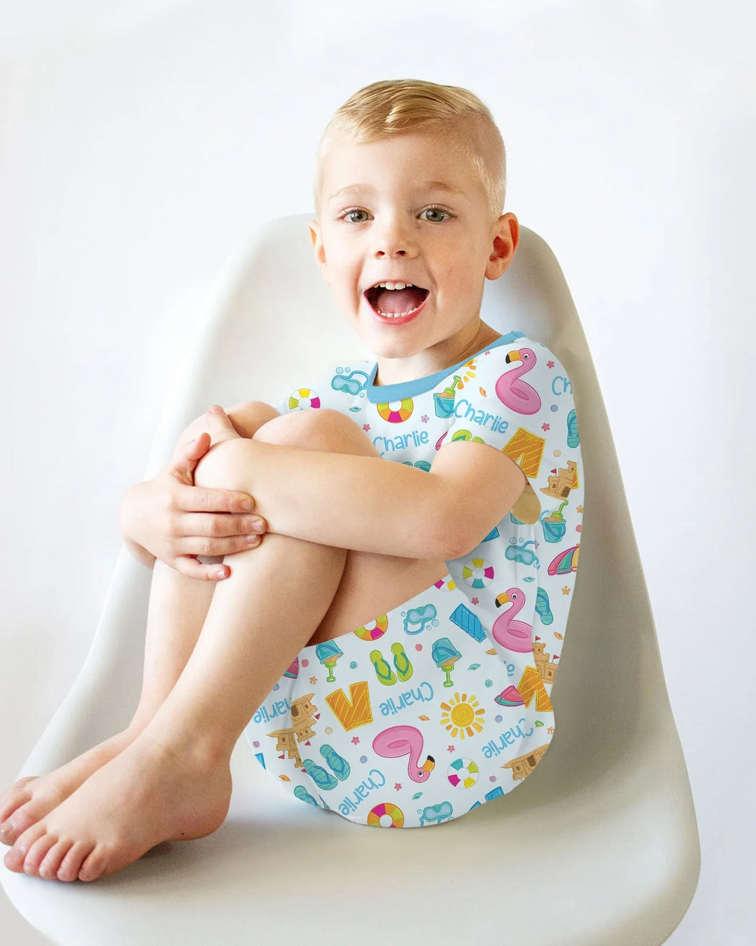 Custom Name Summer is Fun Bamboo Two Piece Short Sleeve Shorts Pajama Set