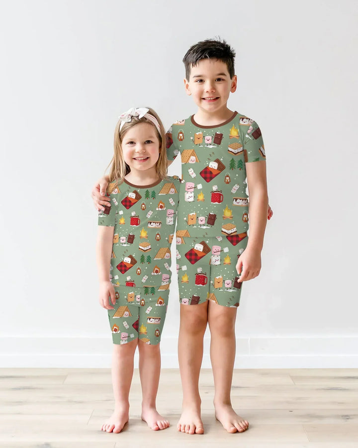 Campfire Bamboo Two Piece Short Sleeve Shorts Pajama Set