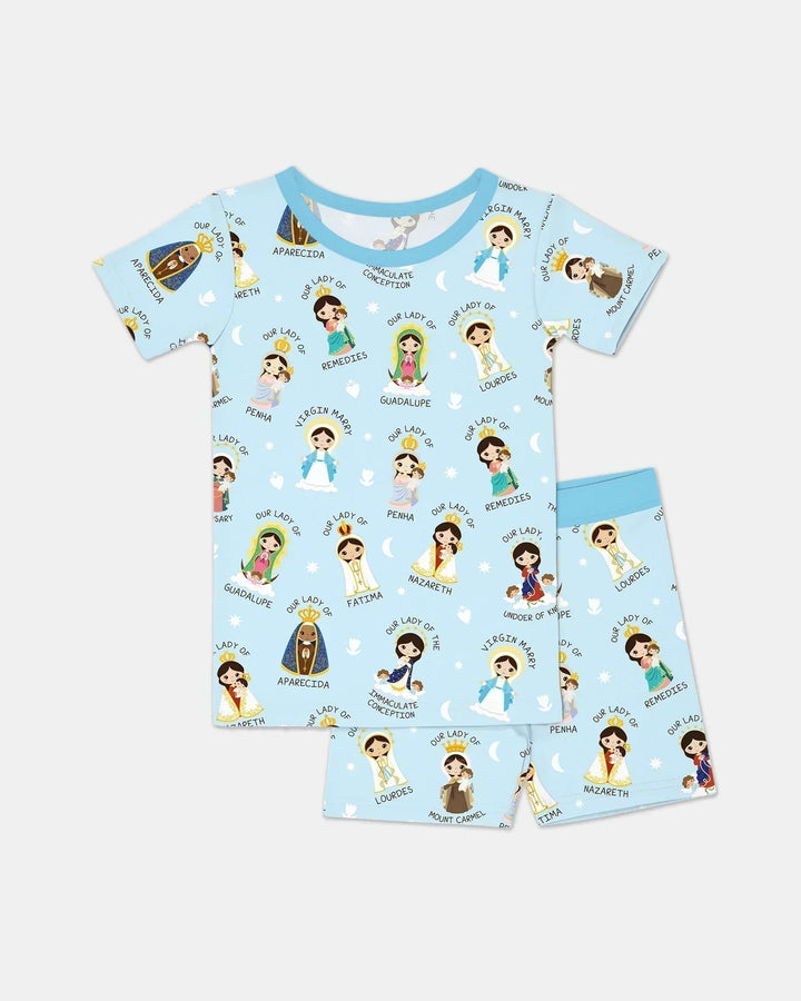 Little Marian Blessings Bamboo Two Piece Short Sleeve Shorts Pajama Set