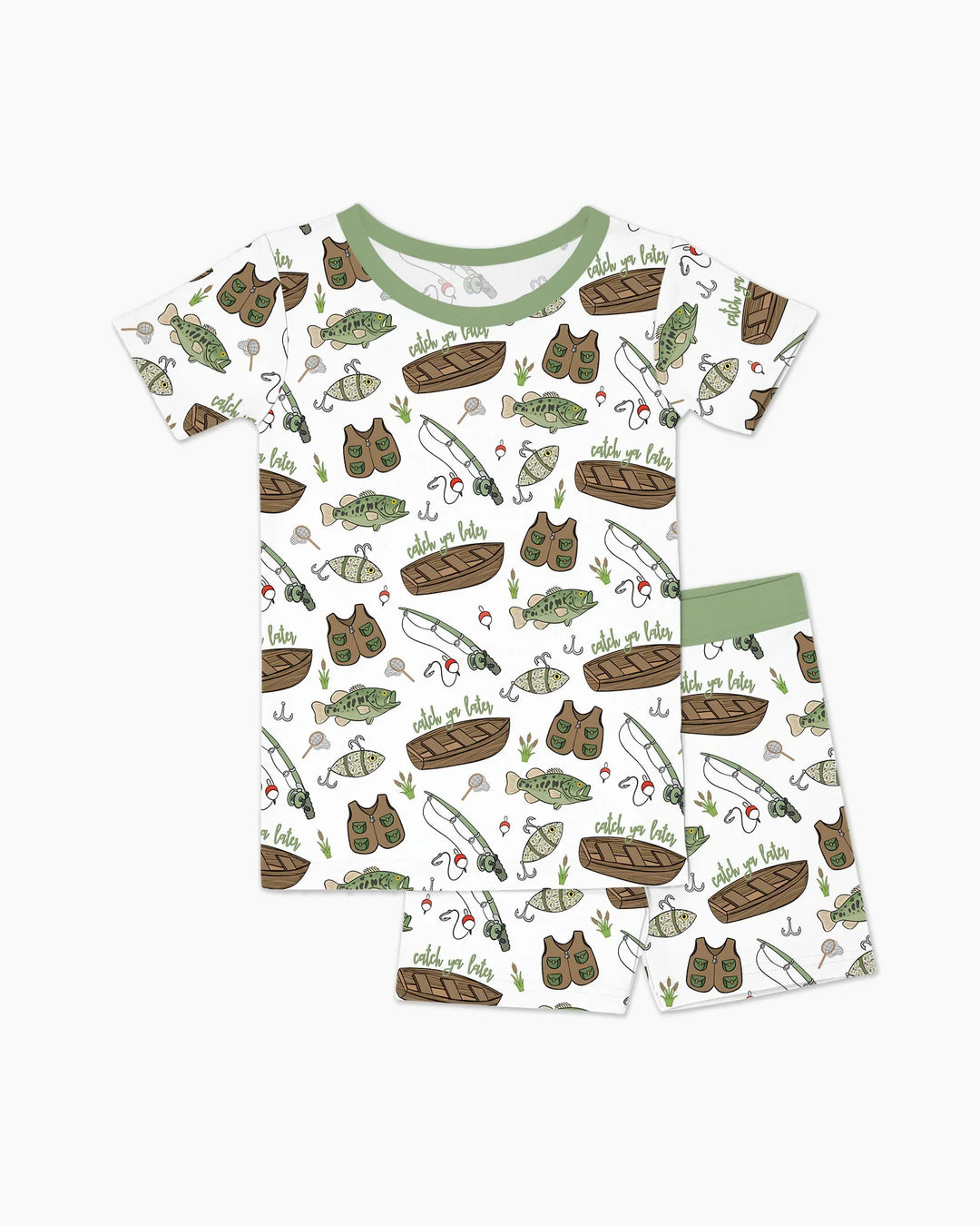 Catch Ya Later Bamboo Two Piece Short Sleeve Shorts Pajama Set