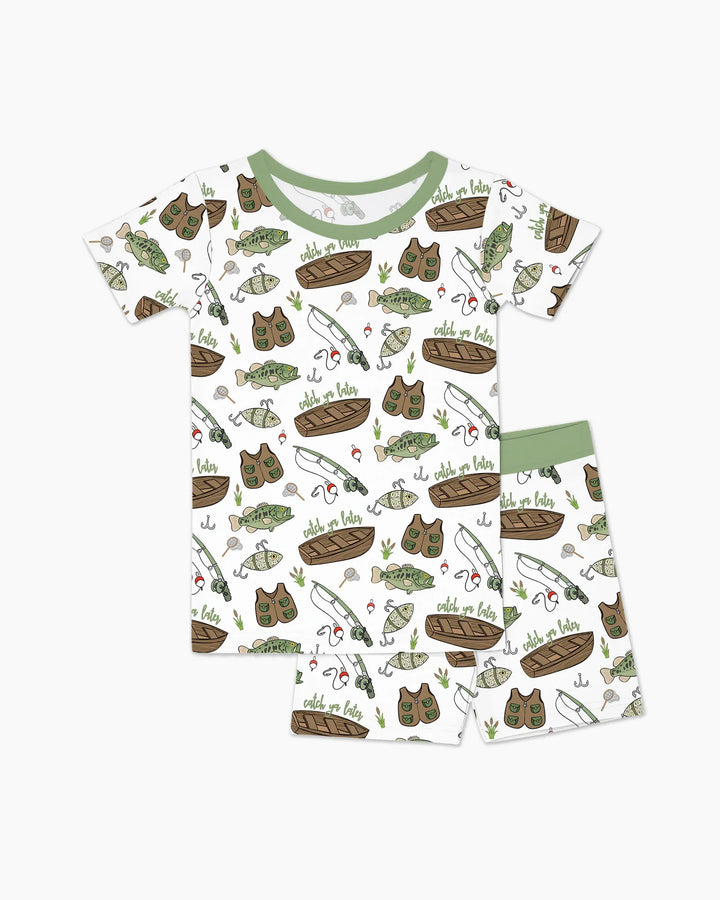 Catch Ya Later Bamboo Two Piece Short Sleeve Shorts Pajama Set