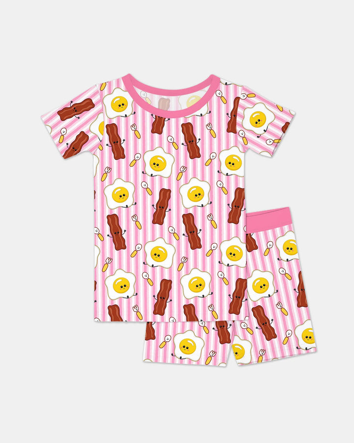 Breakfast Club Bamboo Two Piece Short Sleeve Shorts Pajama Set