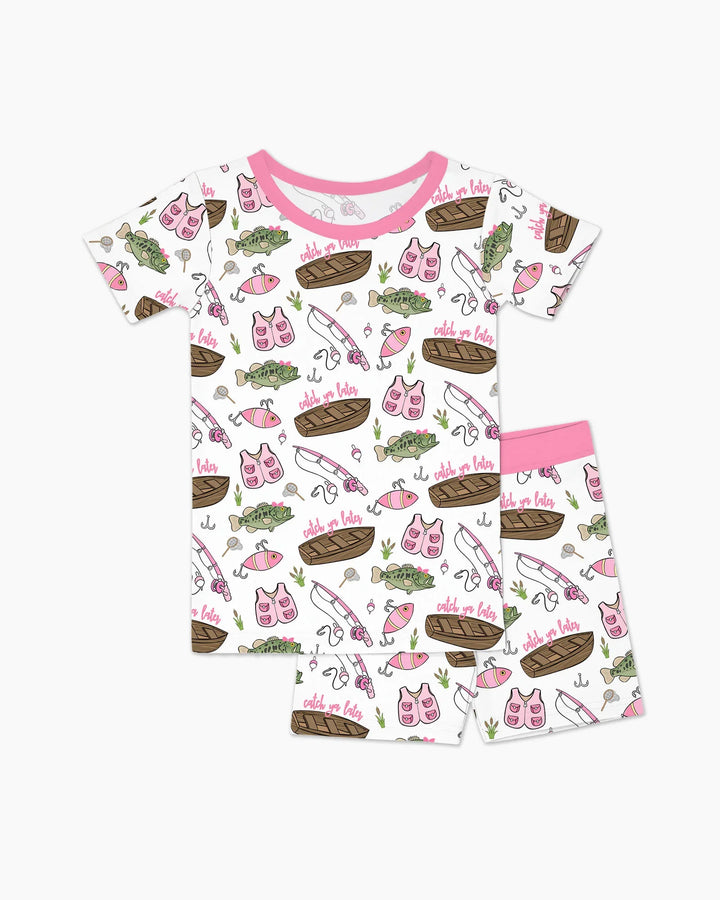 Catch Ya Later Bamboo Two Piece Short Sleeve Shorts Pajama Set