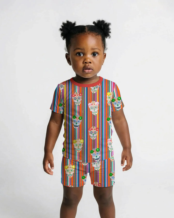 Cinco De Mayo Sparkle Two Piece Short Sleeve Shorts Pajama Set