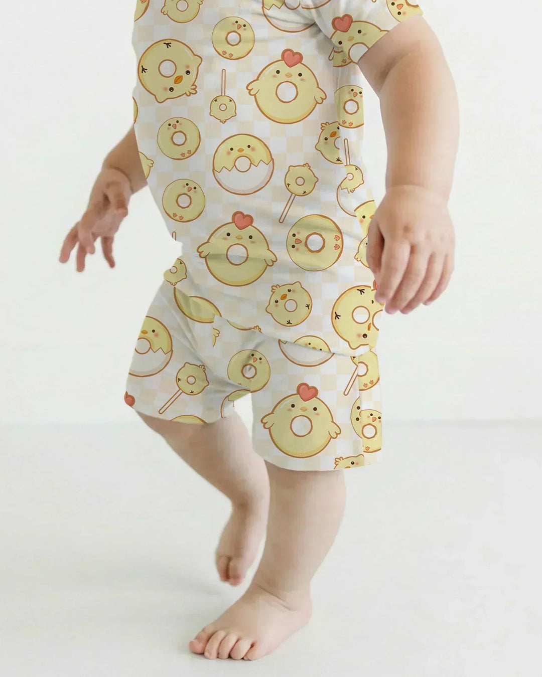 Easter Donuts Bamboo Two Piece Short Sleeve Shorts Pajama Set