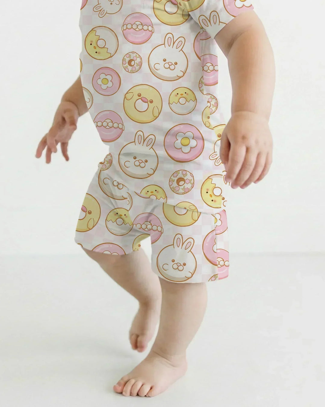 Easter Donuts Bamboo Two Piece Short Sleeve Shorts Pajama Set
