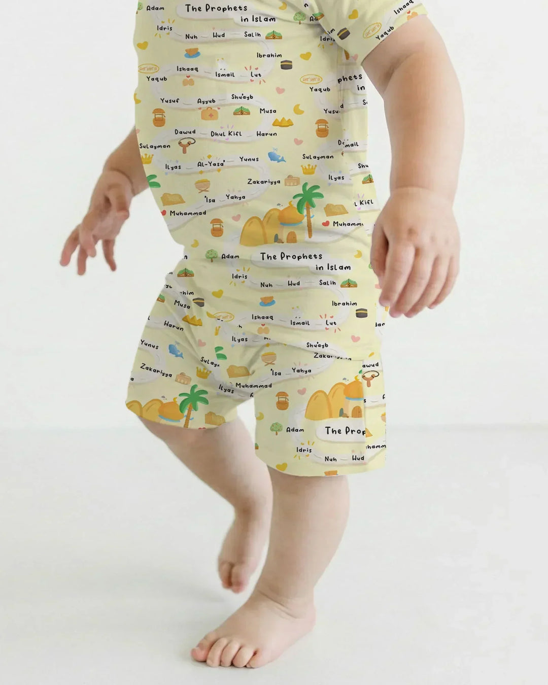 The Prophets in Islam Bamboo Two Piece Short Sleeve Shorts Pajama Set