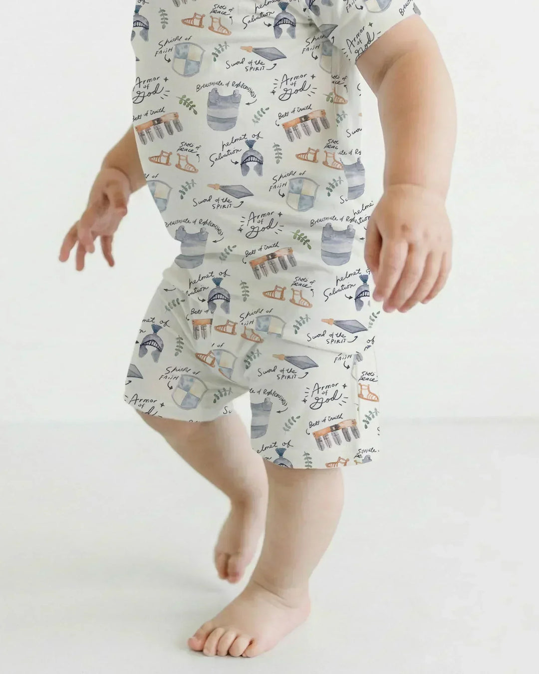 Ephesians 6:10-18 Armor of God Bamboo Two Piece Short Sleeve Shorts Pajama Set