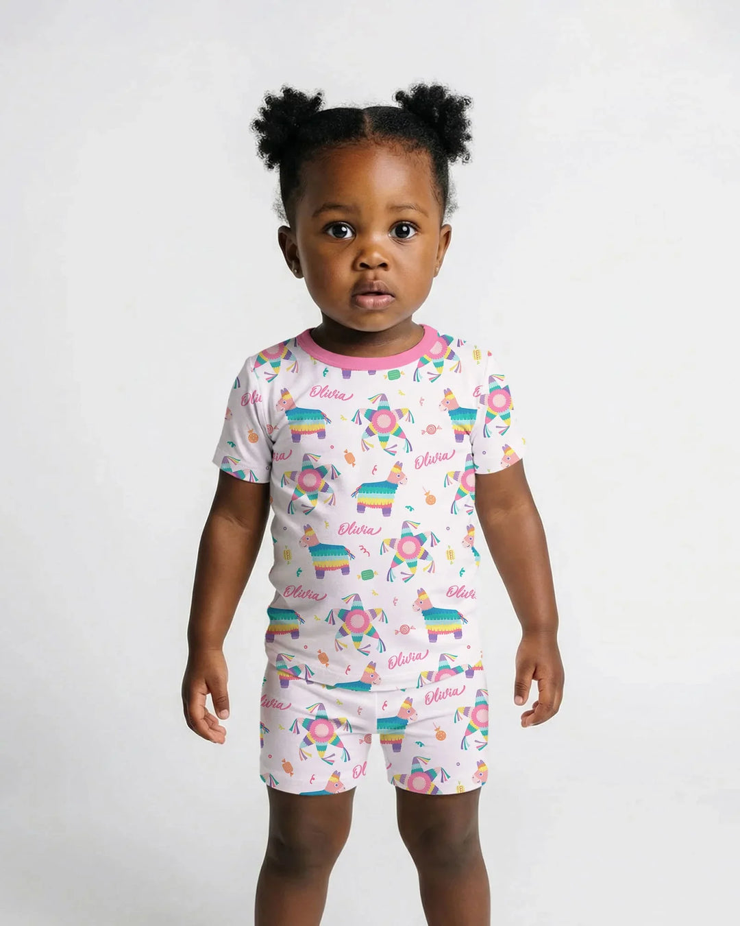 Custom Name Smash the Pinata Bamboo Two Piece Short Sleeve Shorts Pajama Set