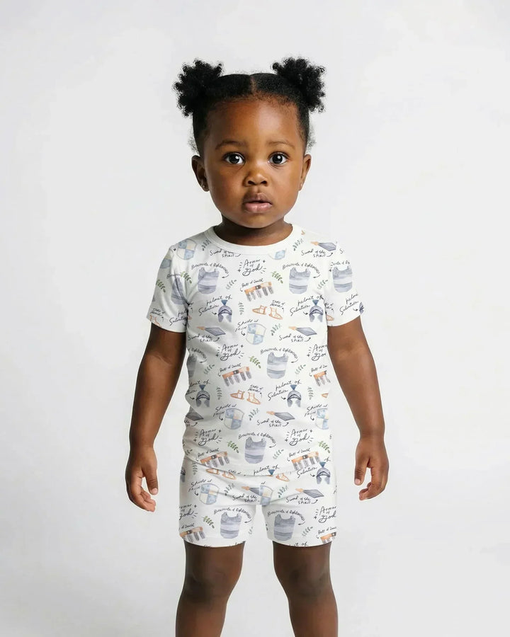 Ephesians 6:10-18 Armor of God Bamboo Two Piece Short Sleeve Shorts Pajama Set
